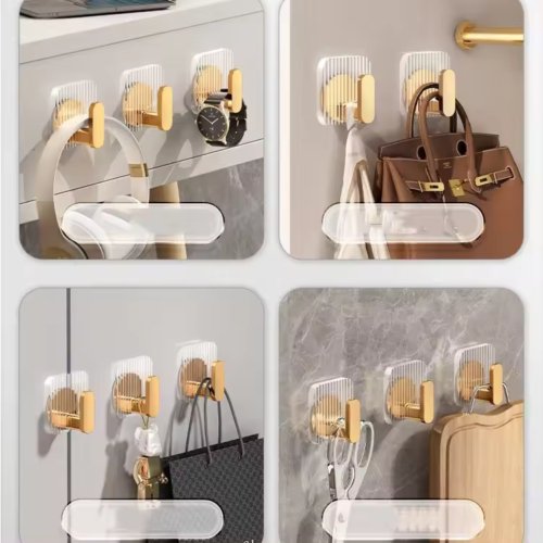 3 Stück transparente selbstklebende Handtuchhaken Klebehaken Tuchhaken Klebepads Wandhaken - Hotelclubshop