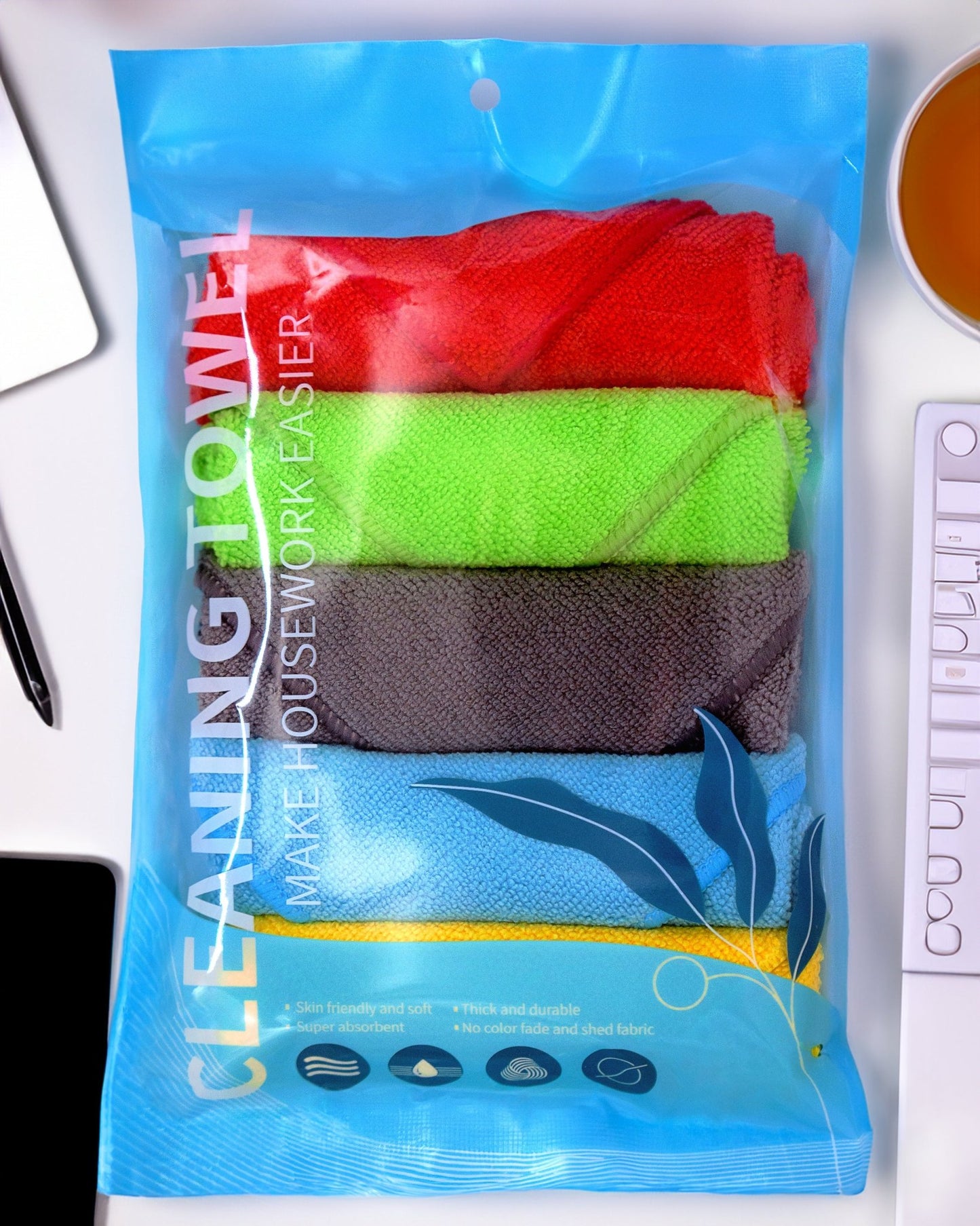 Mikrofasertücher Putztücher Putzlappen Haushalt Küche 5er Pack 30x30cm saugfähig - Hotelclubshop